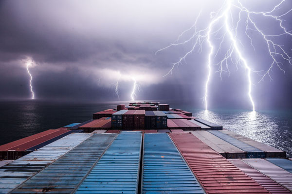 Photograph Tim Martin Mv Hanjin Dallas on One Eyeland