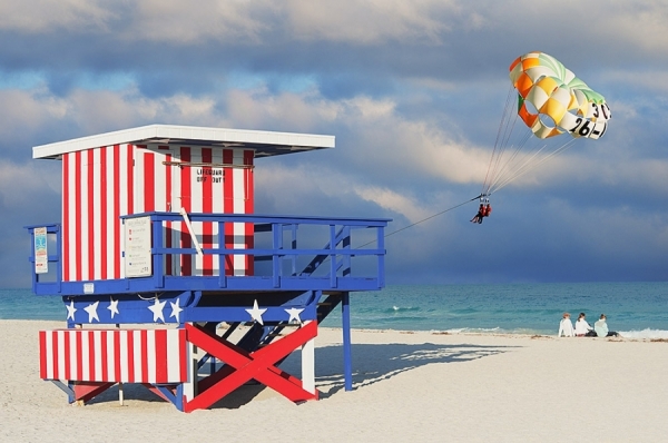 Photograph Mitchell Funk Parasailing Miami Beach on One Eyeland