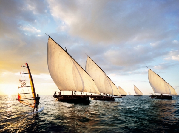 Photograph William Huber Persian Gulf Dhows on One Eyeland