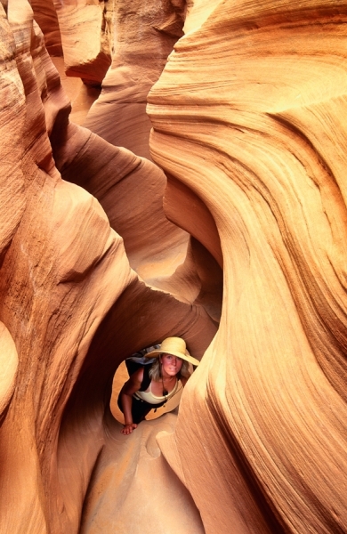 Photograph Kevin Steele Slot Canyon Girl on One Eyeland