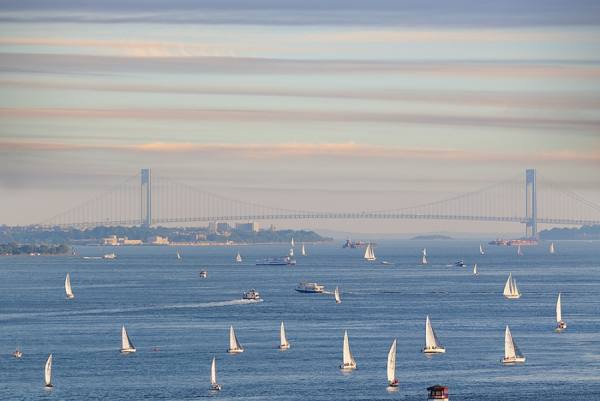Photograph Mitchell Funk Verrazano Narrows Bridge on One Eyeland