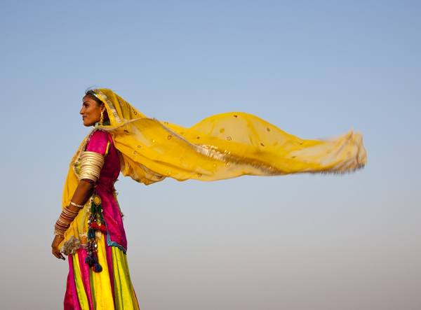 Photograph John Lund Woman In Rajasthan India on One Eyeland