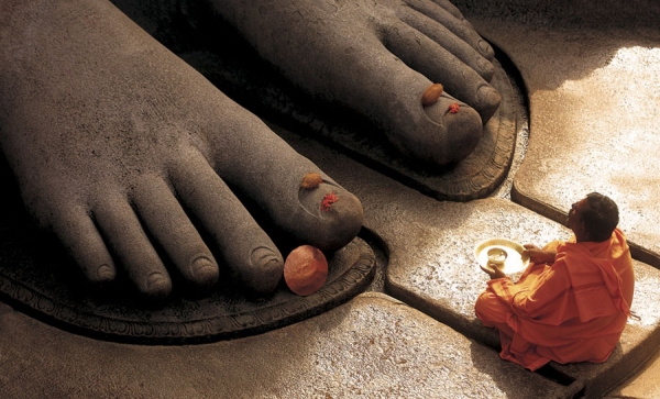 Photograph K Sharad Haksar At Gods Feet on One Eyeland