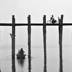 U Bein bridge (Myanmar)-Sarawut Intarob-bronze-black_and_white-2484