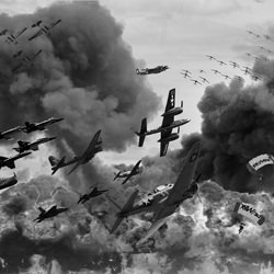 Attack on Pearl Harbor-Albert Chen-silver-black_and_white-2791