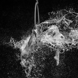 Water-Aerialists Frozen in Time-Pete Saloutos-bronze-black_and_white-2467