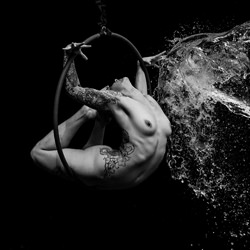 Water-Aerialists Frozen in Time 2-Pete Saloutos-bronze-black_and_white-2468