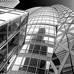 Cocoon Tower, Tokyo-Gary E Karcz-bronze-black_and_white-18237