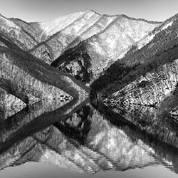 Geometric Winter Landscape-Mel Yukiina-bronze-black_and_white-18305