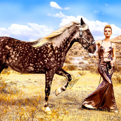 Vilena caballo manchado-Michael Wylot-bronce-moda-8266