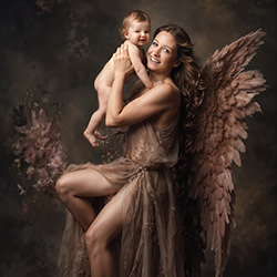 Divine Motherhood: A Heavenly Bond-Verena Panzitt-silver-fine_art-16233