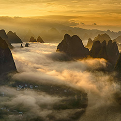 Xianggong Sunrise-Marcellian Tan-bronze-landscape-423
