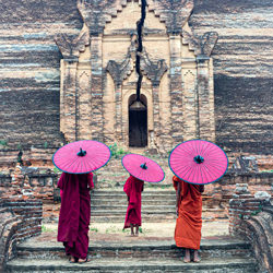Three Novice Monks at Ancient Temple-Win Tun Naing-silver-mobile-7917