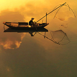Fishing in the lake-Azim Khan Ronnie-bronze-mobile-10979