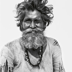Winking Indian, Delhi, India-Donald Graham-Bronze-Portrait-8670