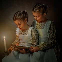 Candlelight Reading-Guido Frazzini-silver-portrait-17329