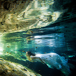 Cenote Swim Bride and Reflection-Vincent Van Den Berg-bronze-wedding-42