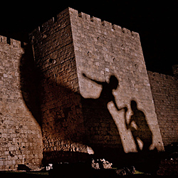 Dancing Silhouettes on the walls of Jerusalem-Ariel Ravinsky-bronze-wedding-92