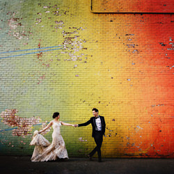 Groom walking with the bride-Tim D Yun-bronze-wedding-3033