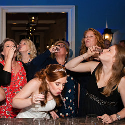 Taking shots with her friends-Gabriel Scharis-bronze-wedding-4723